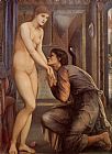 Edward Burne-jones Famous Paintings - Pygmalion and the Image IV - The Soul Attains [detail]